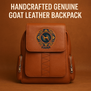 Handcrafted genuine goat leather backpack – brown – Hana GCC