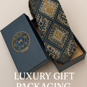 Handmade Baluchi silk tie – black & silver – Hana GCC